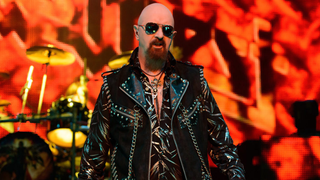 HAMMOND, IN - OCTOBER 03: Rob Halford of Judas Priest performs on stage at The Venue at Horseshoe Hammond on October 3, 2014 in Hammond, United States. (Photo by Daniel Boczarski/Redferns via Getty Images)