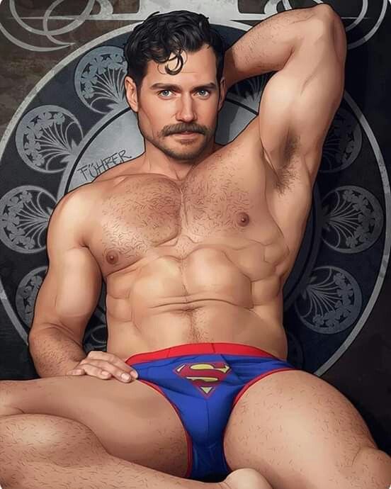 Henry Cavill posando Desnudo Superman