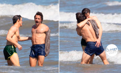 jonathan bailey matt bomer gay beso besándose playa